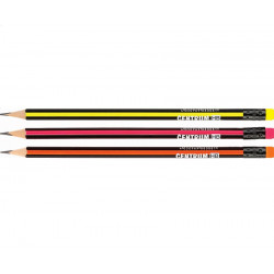 Pencil with eraser HB CENTRUM neon color