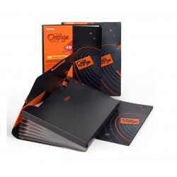 Folder A4 with rubber 6 compartments ORANGE black with orange detail