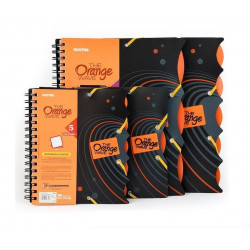 Notebook hardcover with spiral, with 2 tabs A5 / 90 sheets. ORANGE
