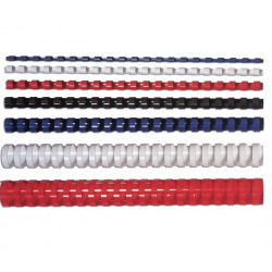 Plastic binding combs, 10mm, white 100pcs