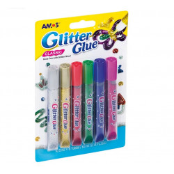 Glitter glue AMOS 10.5ml x 6 colors GCL10 B6