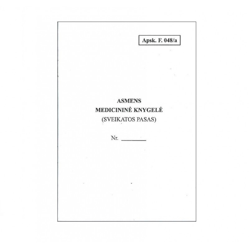Asmens medicininė knygelė (F.048/a) balta