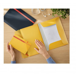 Folder with rubber LEITZ COSY A4, yellow