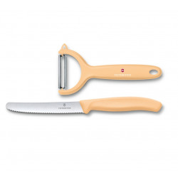 Knife set VICTORINOX PARING with razor, orange color