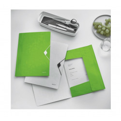 Folder for documents with 3 flaps Leitz WOW green color.
