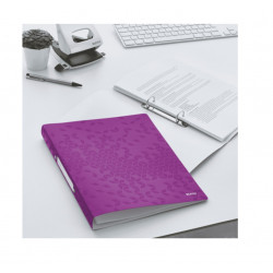 Binder with two rings Leitz WOW purple