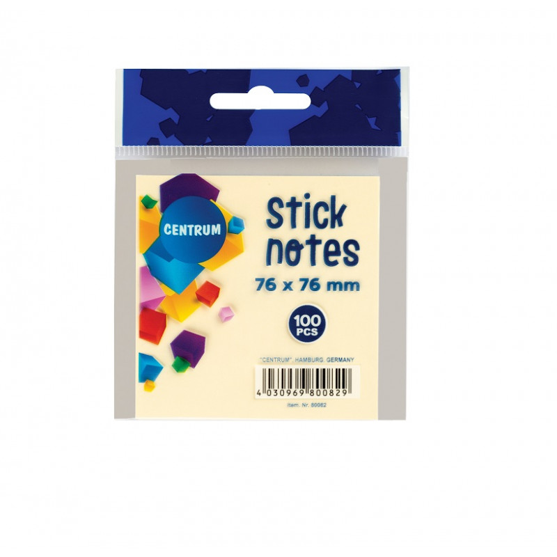 Sticky notes 76x76mm 100l yellow CENTRUM pcs.25
