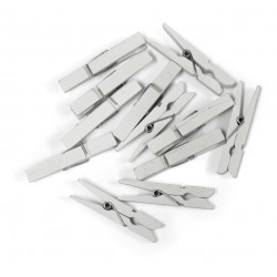 Wooden clips for decoration 47mm white