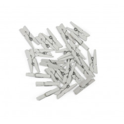 Wooden clips for decoration 25mm white pack 25 pcs.
