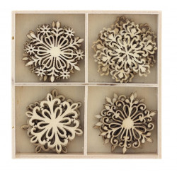 Wooden decorations Christmas snowflakes