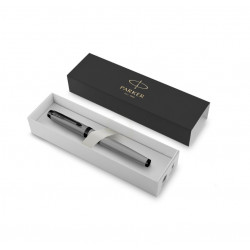 Fountain pen PARKER IM ACHROMATIC GRAY BT, matte gray color with black-colored details