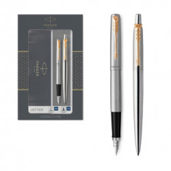 Rašiklių rinkinys  PARKER JOTTER, sidabro sp. su aukso sp. detalėmis