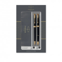 en set in a box PARKER SONNET, black color with gold-colored details