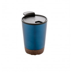Metal coffee cup CORK COFFEE 300ml, blue