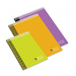 Notebook with spiral on top ABC A5 48 sheets, checkered