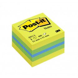 Lipnūs lapeliai 3M POST-IT kubas MINI 51x51mm, 400vnt, geltona sp.