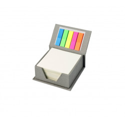 White notes cube + sticky index tabs in BLOC case