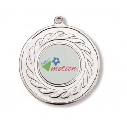 Medal common black back 50/25mm silver color
