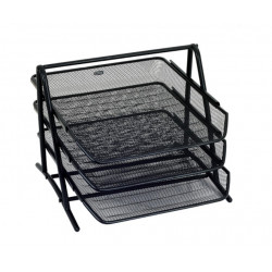 Document shelf metal openwork 3-piece black