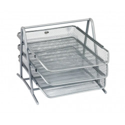 Document shelf metal openwork 3-piece silver color.