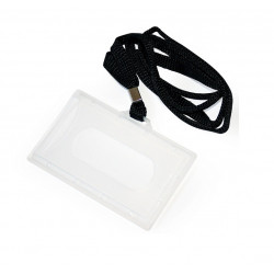 ID card holder with black lanyard