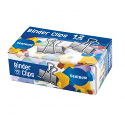 Binder clips 19mm CENTRUM, 12 pcs.