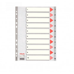 Separation sheets for binders A4 1-10 ESSELTE, plastic