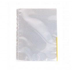 Sheet protector with yellow edge ESSELTE, pack of 100