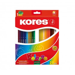 Colored pencils with sharpener KORES 24 colors