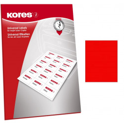 Adhesive labels KORES A4 red color 1 sticker of 100 sheets