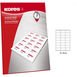 Adhesive labels KORES A4 70x36mm. 24 stickers, 100 sheets.