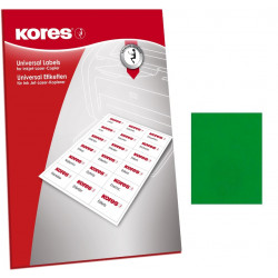 Adhesive labels KORES A4 green 1 sticker, 100 sheets.
