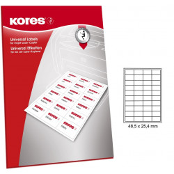 Adhesive labels KORES A4 48.5x25.4mm. 40 stickers, 100 sheets