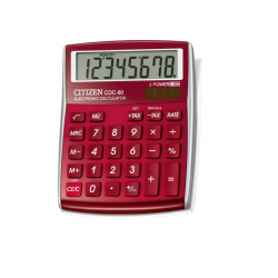 Calculator desktop CITIZEN CDC-80RD burgundy color.