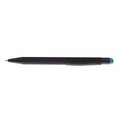 Ballpoint pen with stylus PEARLY, black body with blue detail, COOL