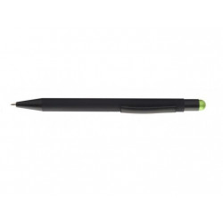 Ballpoint pen with stylus PEARLY, black body with green detail, COOL