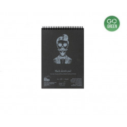 Eskizavimo bloknotas A5, 20l 165g/m juodas popierius