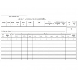 Material warehouse accounting card, A5 format, 0022