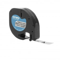 DYMO LETRATAG tape, 12mm x 4m, metallic, silver color