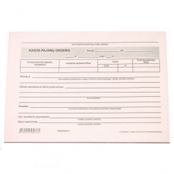 Kasos pajamų orderis, A5, kopijuojantis (SC), 50l. pak., kompl. 2 lapai 75-03