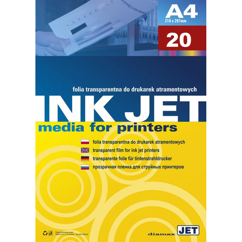 Film for inkjet printers A4, 100mic 20 sheets
