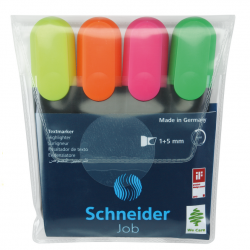 Highlighter SCHNEIDER JOB, 4 colors, 1-5mm.