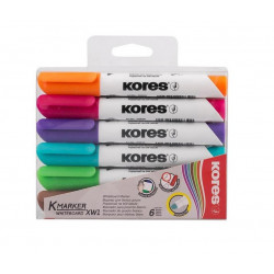 Marker set for white board KORES 6 colors