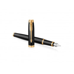 Fountain pen PARKER IM MUTED BLACK GT, black color with gold-colored details