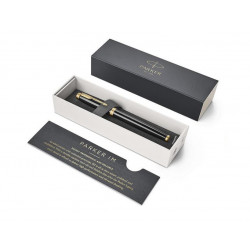 Fountain pen PARKER IM MUTED BLACK GT, black color with gold-colored details