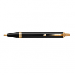 Ballpoint pen PARKER IM MUTED BLACK GT, black color with gold-colored details