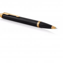 Ballpoint pen PARKER IM MUTED BLACK GT, black color with gold-colored details