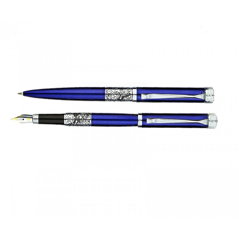 Pen set in box REGAL blue with silver details