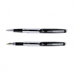 Pen set in box REGAL silver with black details