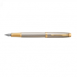 Fountain pen PARKER IM PREMIUM WARM SILVER GT, taupe color with gold-colored details
